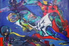 NICOLA LISANTI, Gesù in deposizione. Acrilique sur toile, 100 x 120 cm.