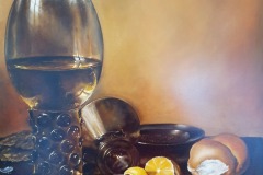 ROMINA COMETTI, Still life with lemon and glass (after Claesz)