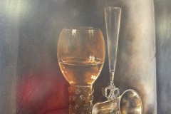 ROMINA COMETTI, Still life with plate and glasses