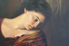 SILVIA DEL SECCO, Madonna dei Pellegrini (detail) after Caravaggio